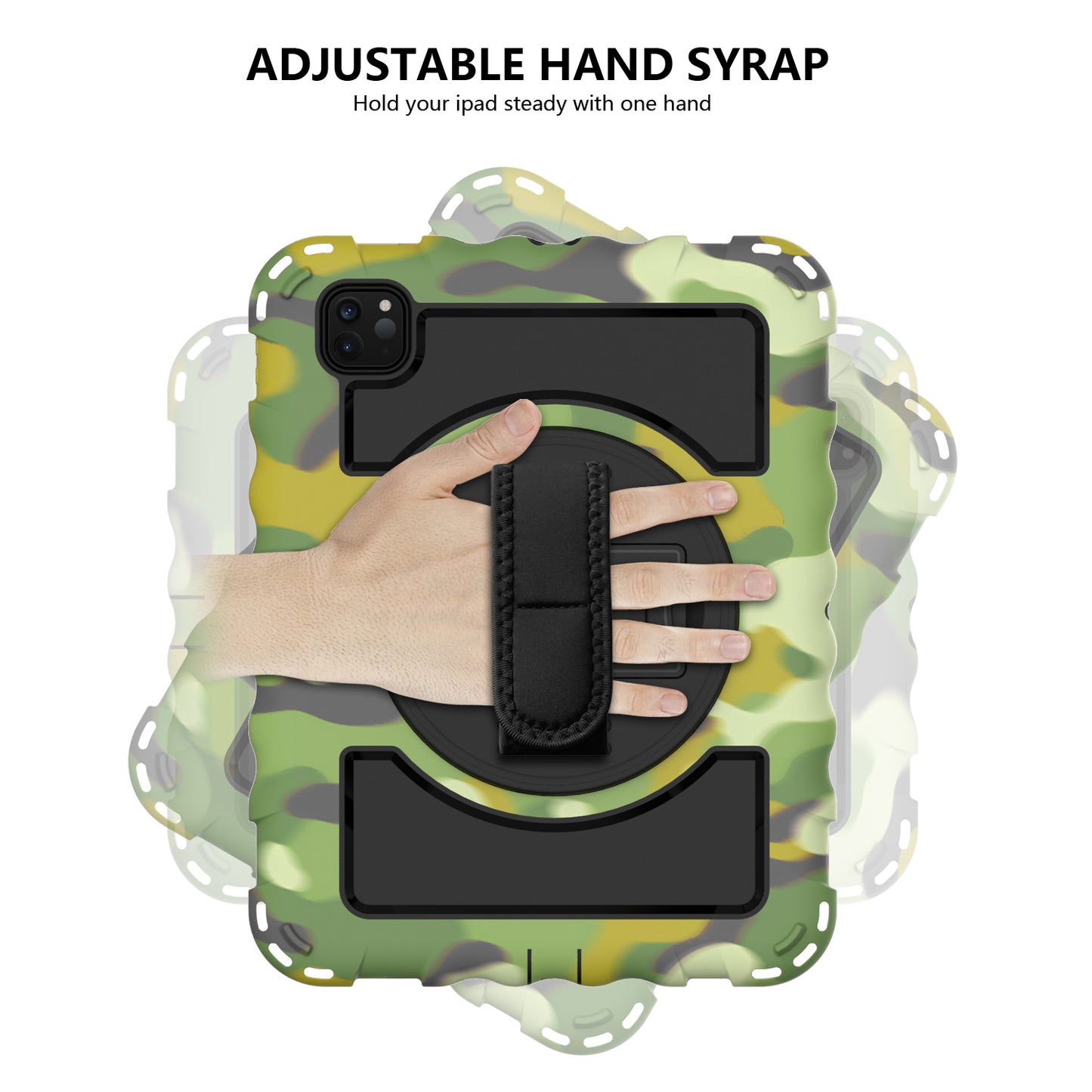 For iPad Pro 11-inch (2018) / (2020) / (2021) / (2022) / Air (2022) / (2020) Shockproof Kickstand Case Silicone+PC Tablet Cover
