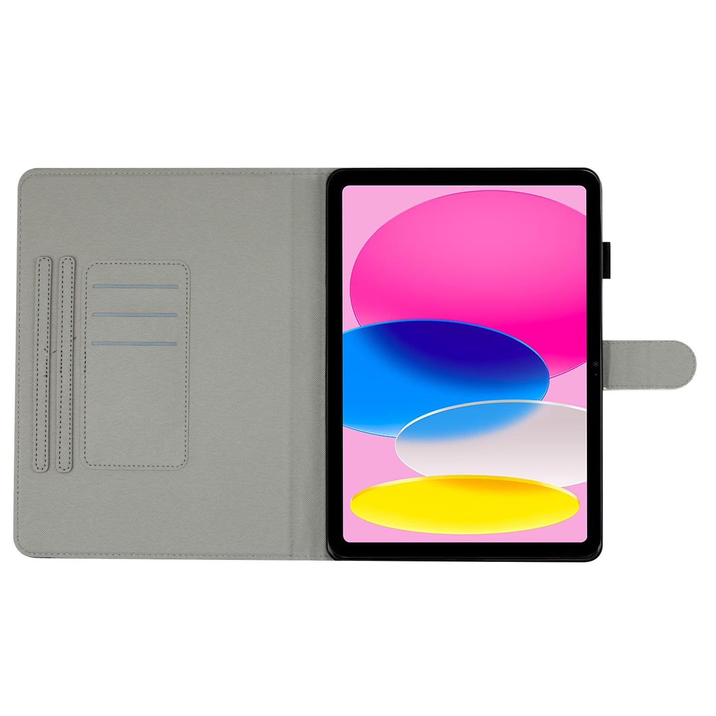 For iPad 10.9 (2022) PU Leather Tablet Cover Dots Pattern Stand Smart Cover with Card Holder