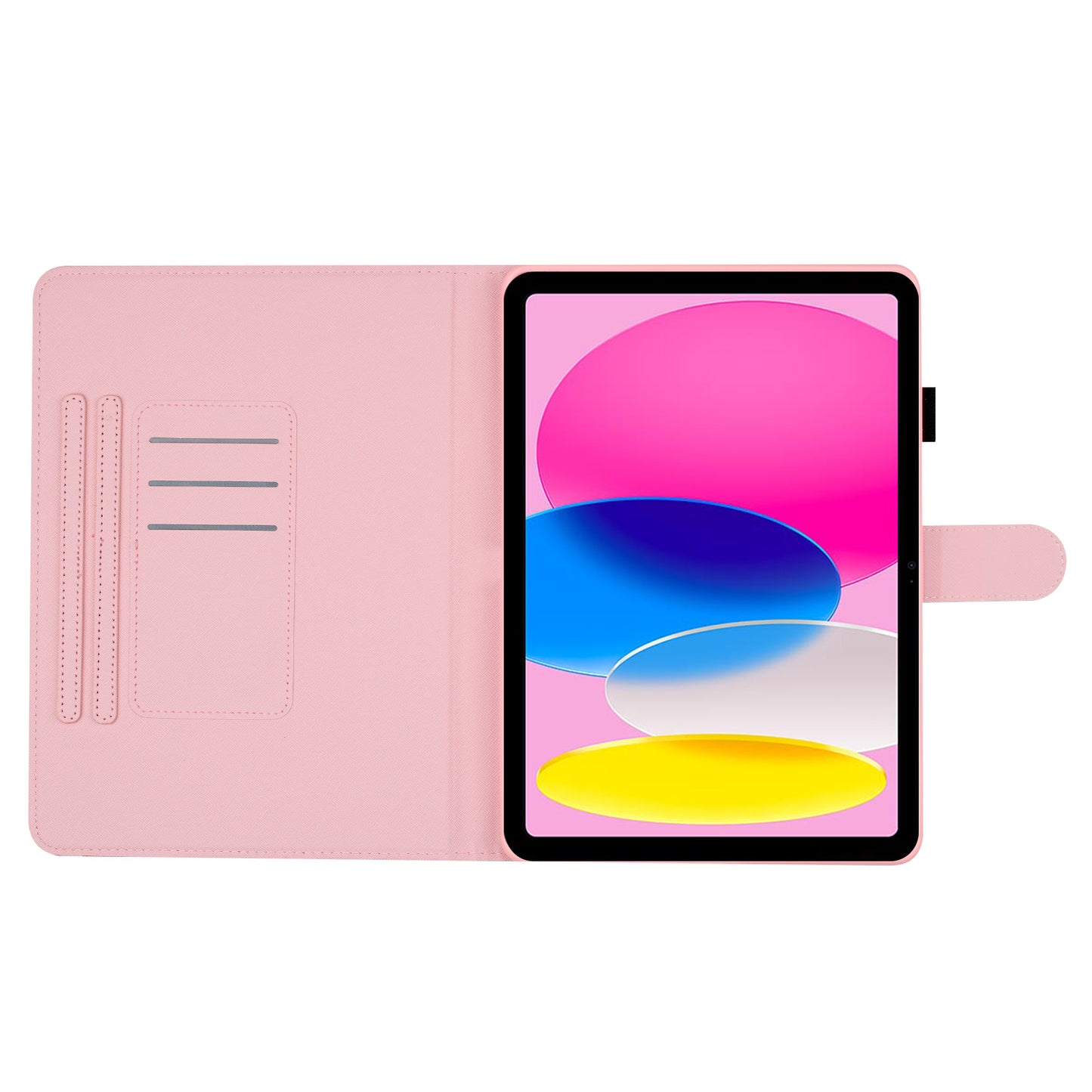 For iPad 10.9 (2022) PU Leather Tablet Cover Dots Pattern Stand Smart Cover with Card Holder