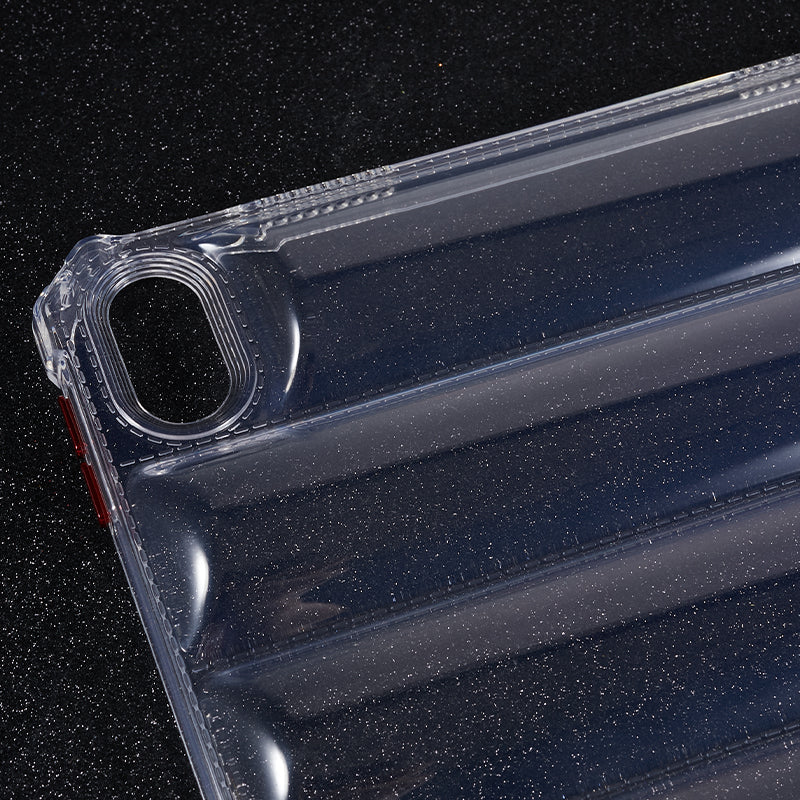 For iPad 10.9 (2022) Soft TPU Clear Tablet Case Airbag Down Jacket Design Anti-drop Cover