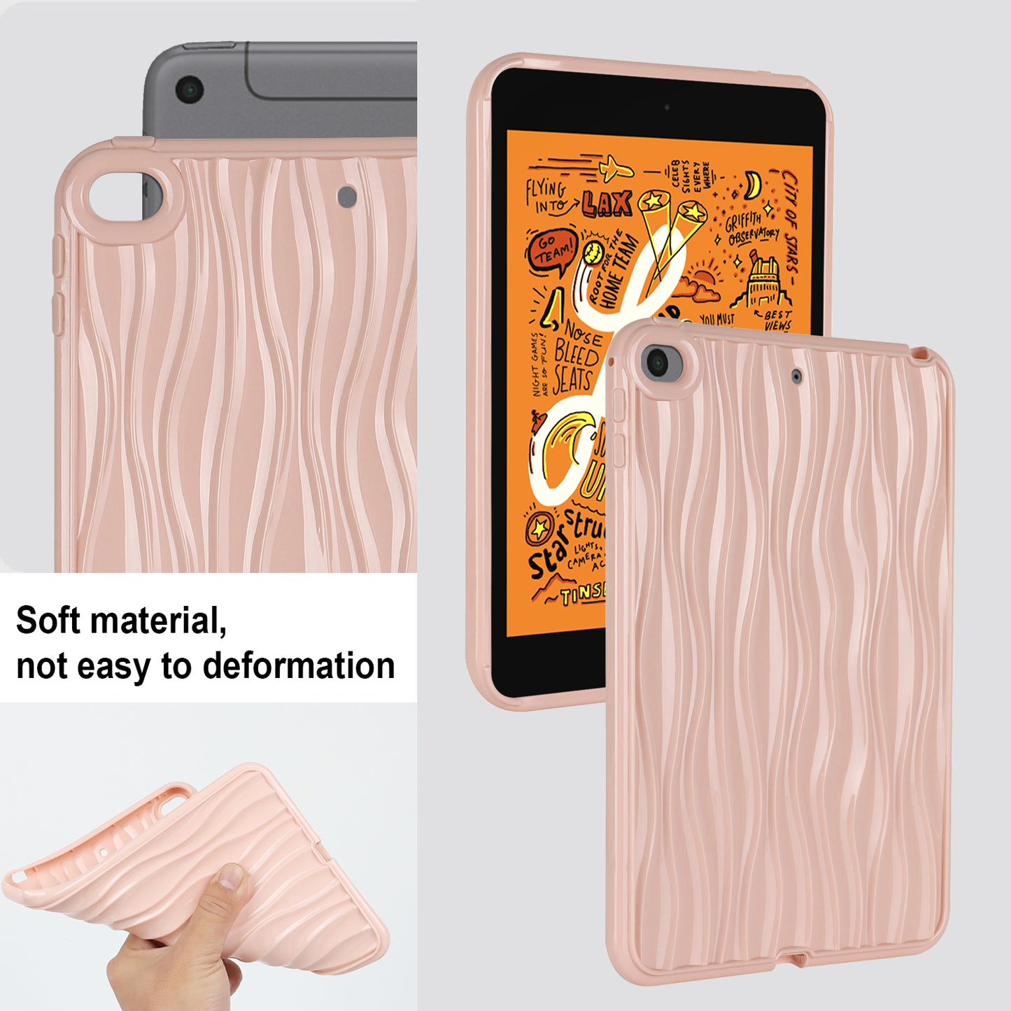 For iPad mini (2019) 7.9 inch / mini 4 Anti-drop Tablet Case Soft TPU Wave Texture Tablet Cover