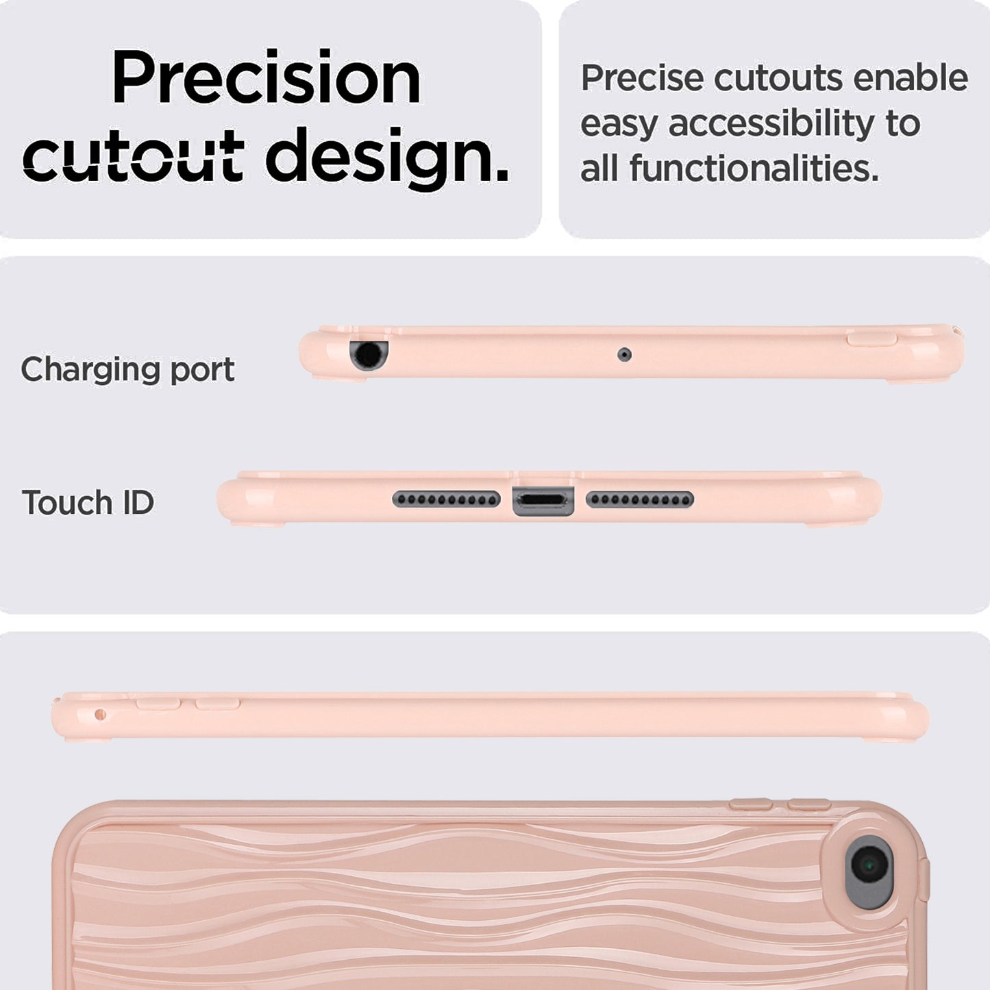 For iPad mini (2019) 7.9 inch / mini 4 Anti-drop Tablet Case Soft TPU Wave Texture Tablet Cover