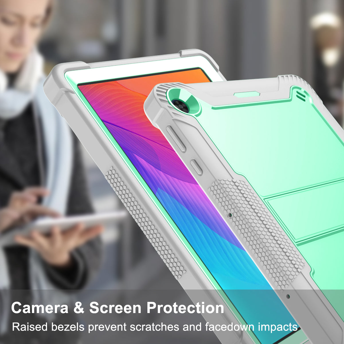 For Huawei MatePad T 10S 10.1 inch / T 10 9.7 inch Shockproof Tablet Shell Kickstand Silicone + PC Dustproof Cover Case