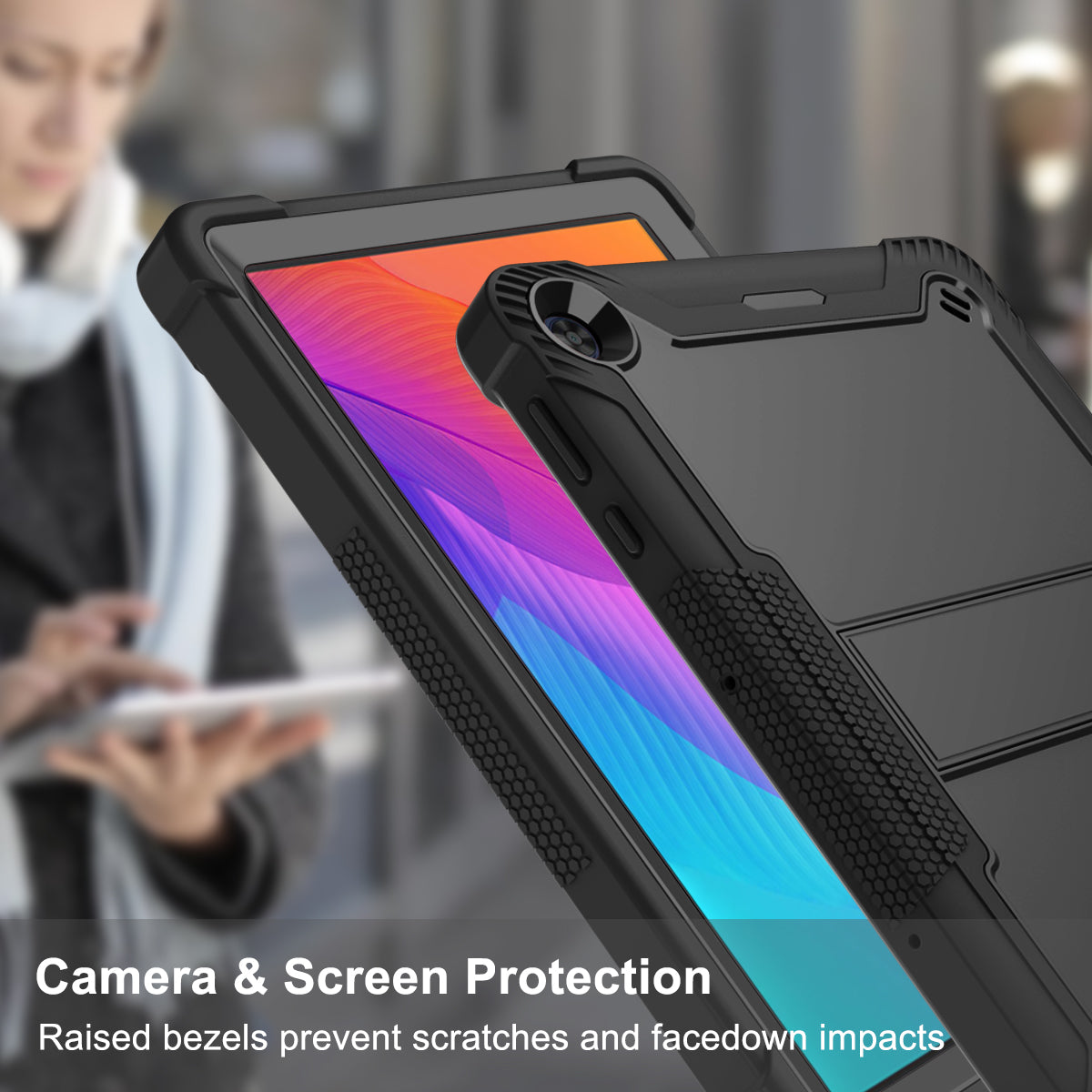 For Huawei MatePad T 10S 10.1 inch / T 10 9.7 inch Shockproof Tablet Shell Kickstand Silicone + PC Dustproof Cover Case
