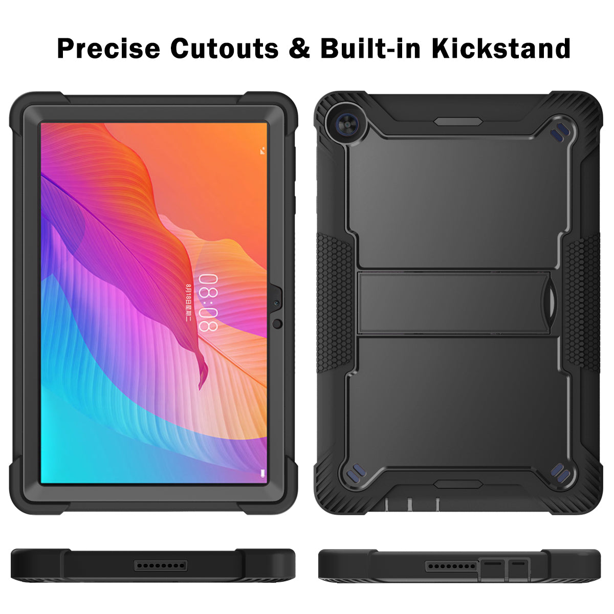 For Huawei MatePad T 10S 10.1 inch / T 10 9.7 inch Shockproof Tablet Shell Kickstand Silicone + PC Dustproof Cover Case