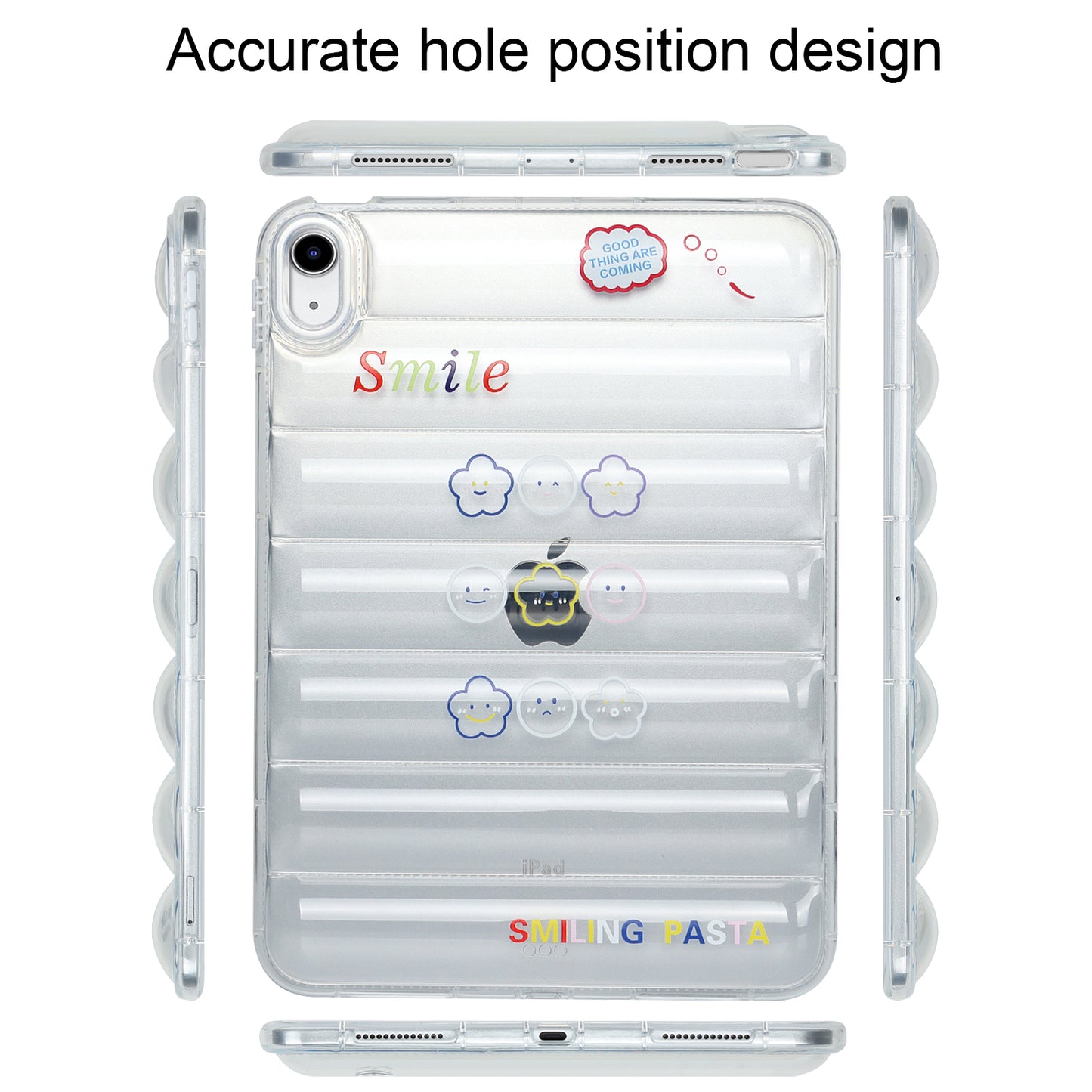For iPad 10.9 (2022) Soft TPU Pattern Tablet Case Down Jacket Design Air Cushion Shockproof Cover
