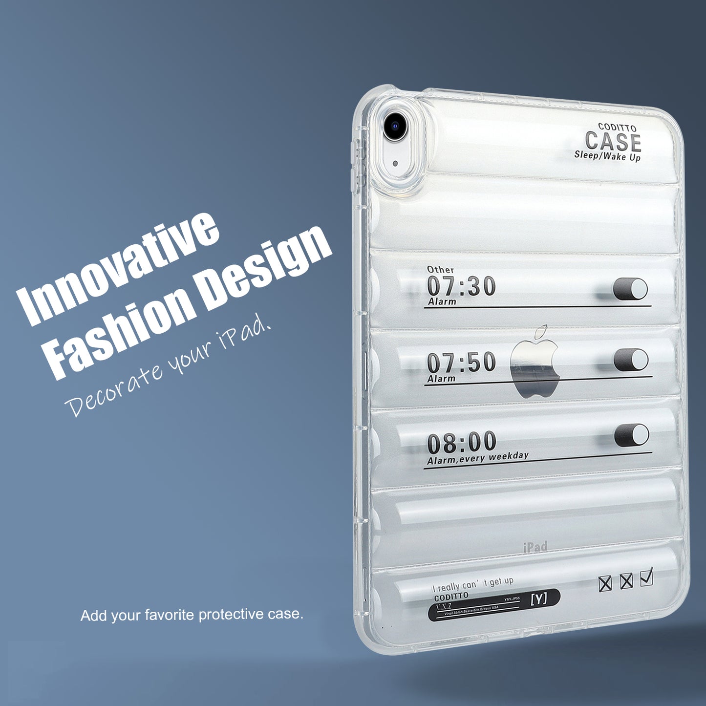 For iPad 10.9 (2022) Soft TPU Pattern Tablet Case Down Jacket Design Air Cushion Shockproof Cover