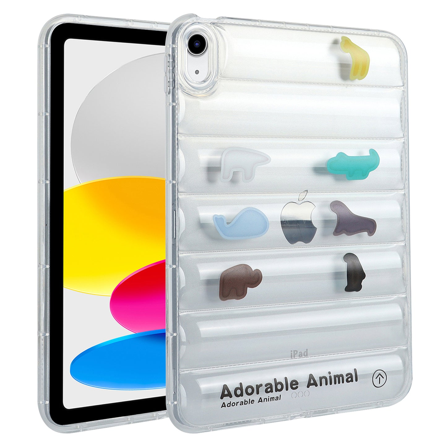 For iPad 10.9 (2022) Soft TPU Pattern Tablet Case Down Jacket Design Air Cushion Shockproof Cover