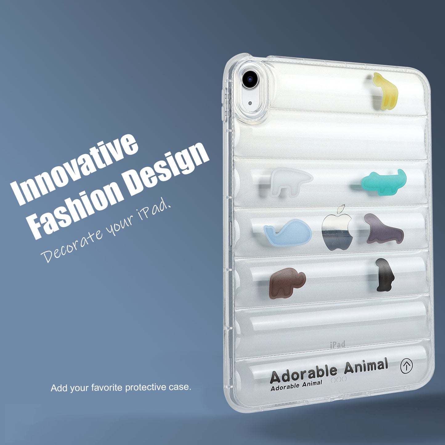 For iPad 10.9 (2022) Soft TPU Pattern Tablet Case Down Jacket Design Air Cushion Shockproof Cover