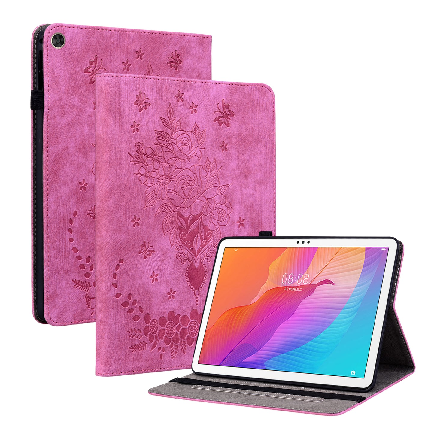For Huawei Enjoy Tablet 2 / MatePad T 10S / T 10 9.7 inch Imprinted Design Stand Tablet PU Leather Case Cover
