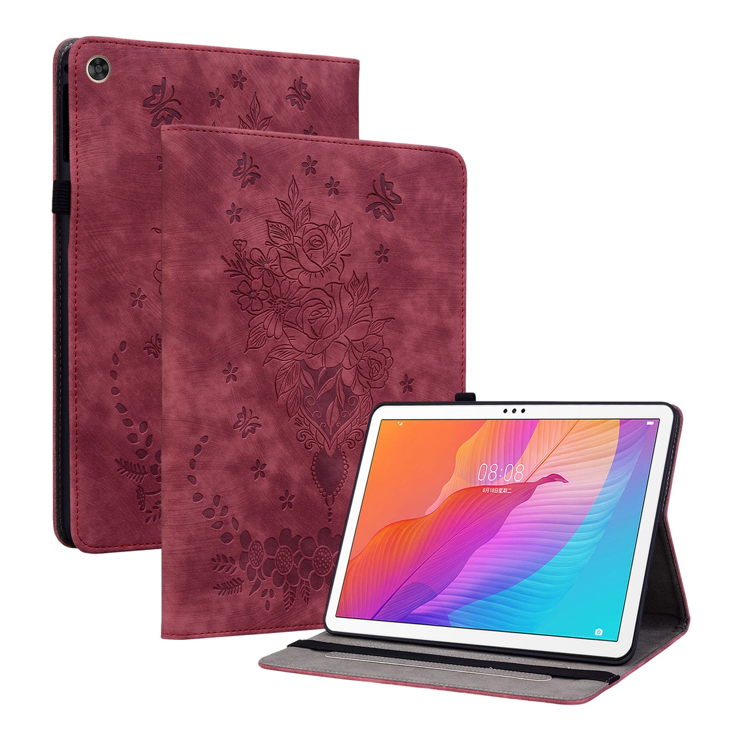 For Huawei Enjoy Tablet 2 / MatePad T 10S / T 10 9.7 inch Imprinted Design Stand Tablet PU Leather Case Cover