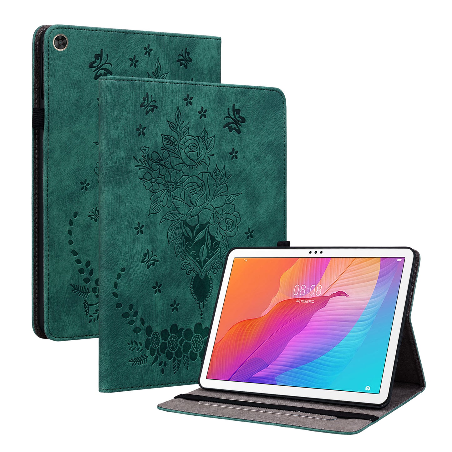 For Huawei Enjoy Tablet 2 / MatePad T 10S / T 10 9.7 inch Imprinted Design Stand Tablet PU Leather Case Cover