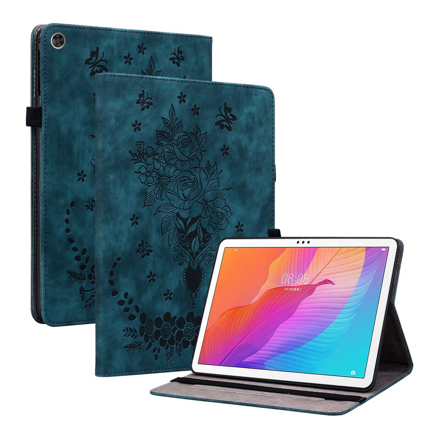For Huawei Enjoy Tablet 2 / MatePad T 10S / T 10 9.7 inch Imprinted Design Stand Tablet PU Leather Case Cover