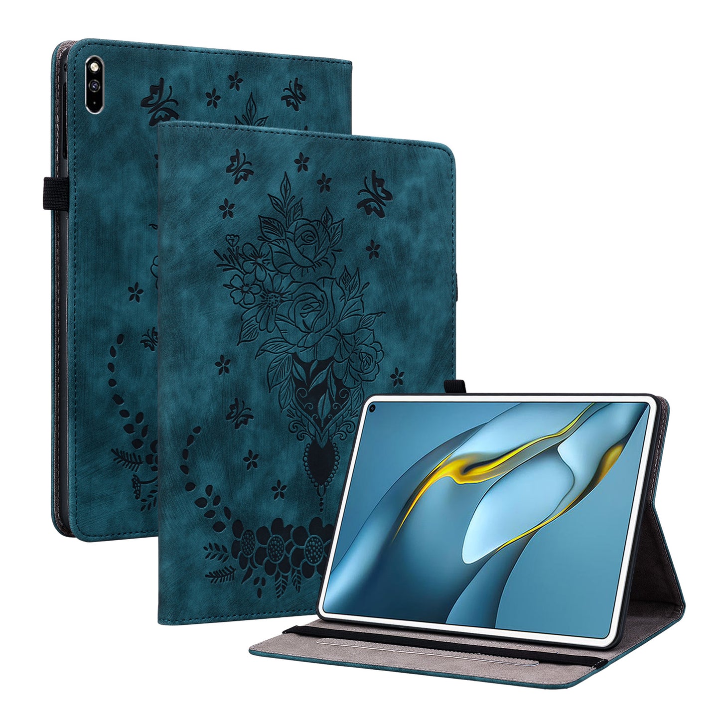 For Huawei MatePad Pro 10.8 (2021) Imprinted Stand PU Leather Tablet Cover Protective Case