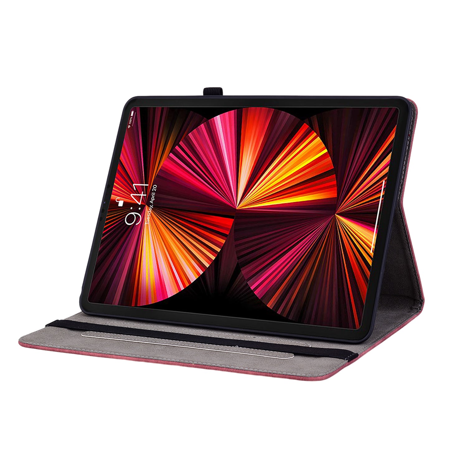For iPad Pro 11-inch (2018) / (2020) / (2021) / (2022) / Air (2020) / Air (2022) Imprinted Leather Cover Auto Wake / Sleep Stand Case