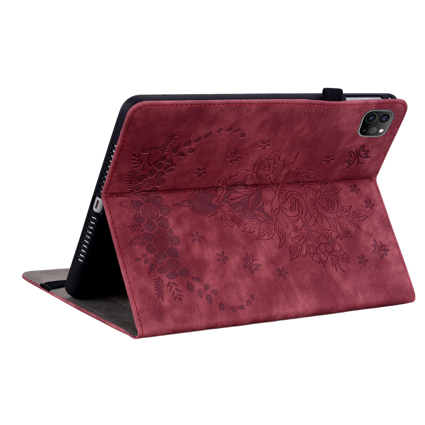 For iPad Pro 11-inch (2018) / (2020) / (2021) / (2022) / Air (2020) / Air (2022) Imprinted Leather Cover Auto Wake / Sleep Stand Case