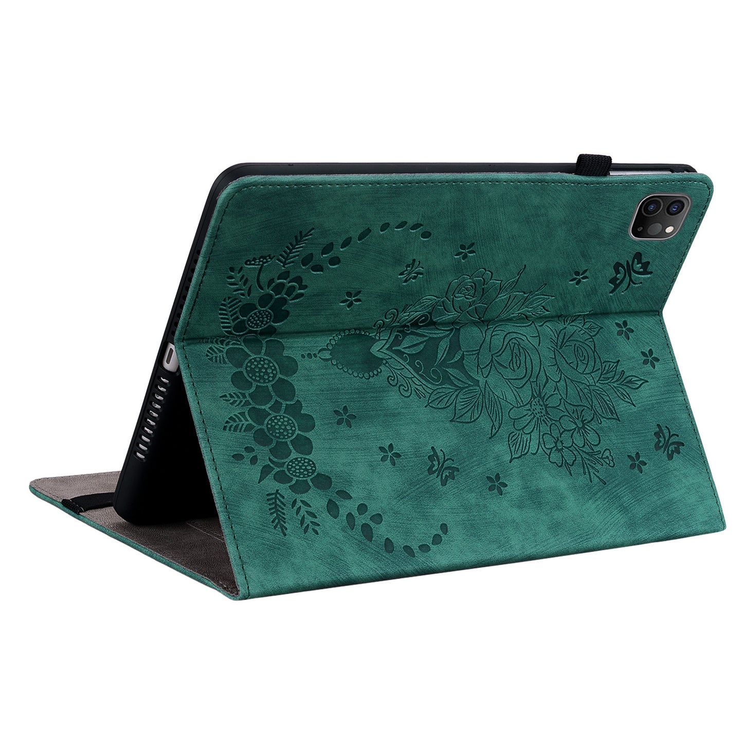 For iPad Pro 11-inch (2018) / (2020) / (2021) / (2022) / Air (2020) / Air (2022) Imprinted Leather Cover Auto Wake / Sleep Stand Case