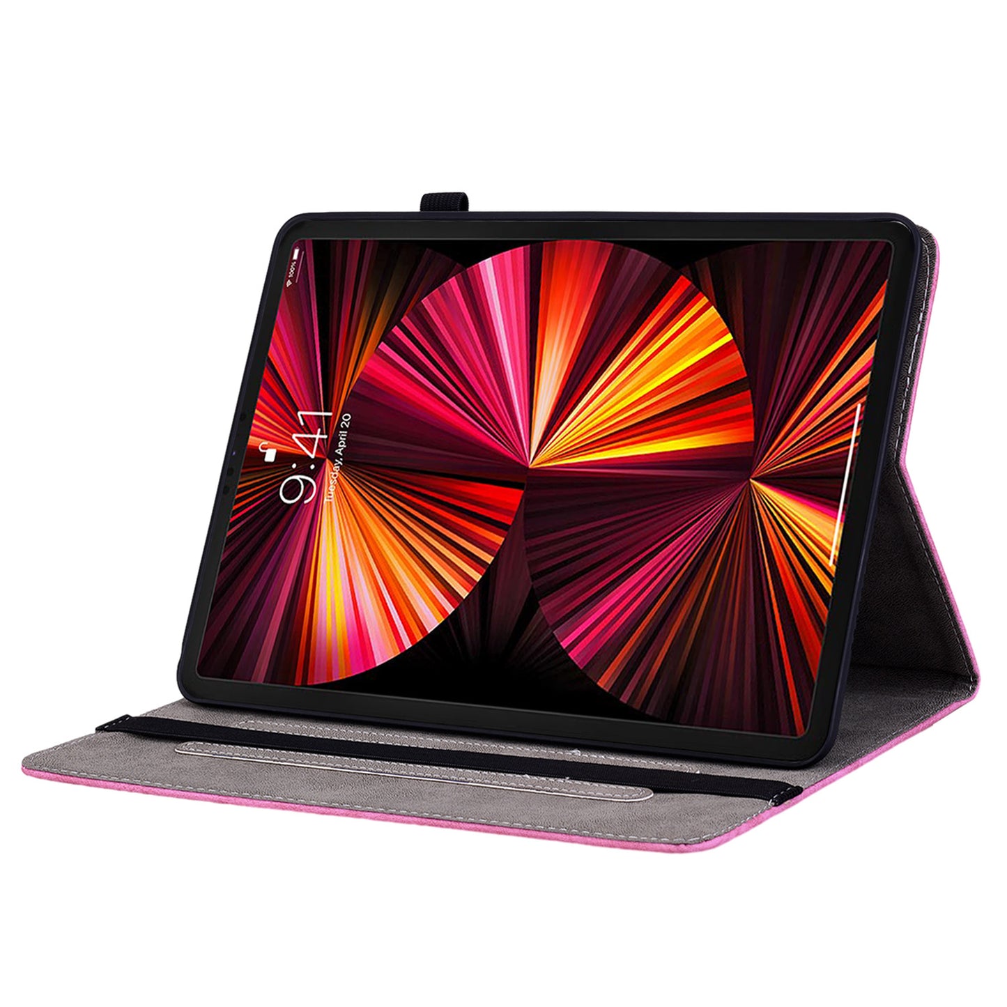 For iPad Pro 11-inch (2018) / (2020) / (2021) / (2022) / Air (2020) / Air (2022) Imprinted Leather Cover Auto Wake / Sleep Stand Case