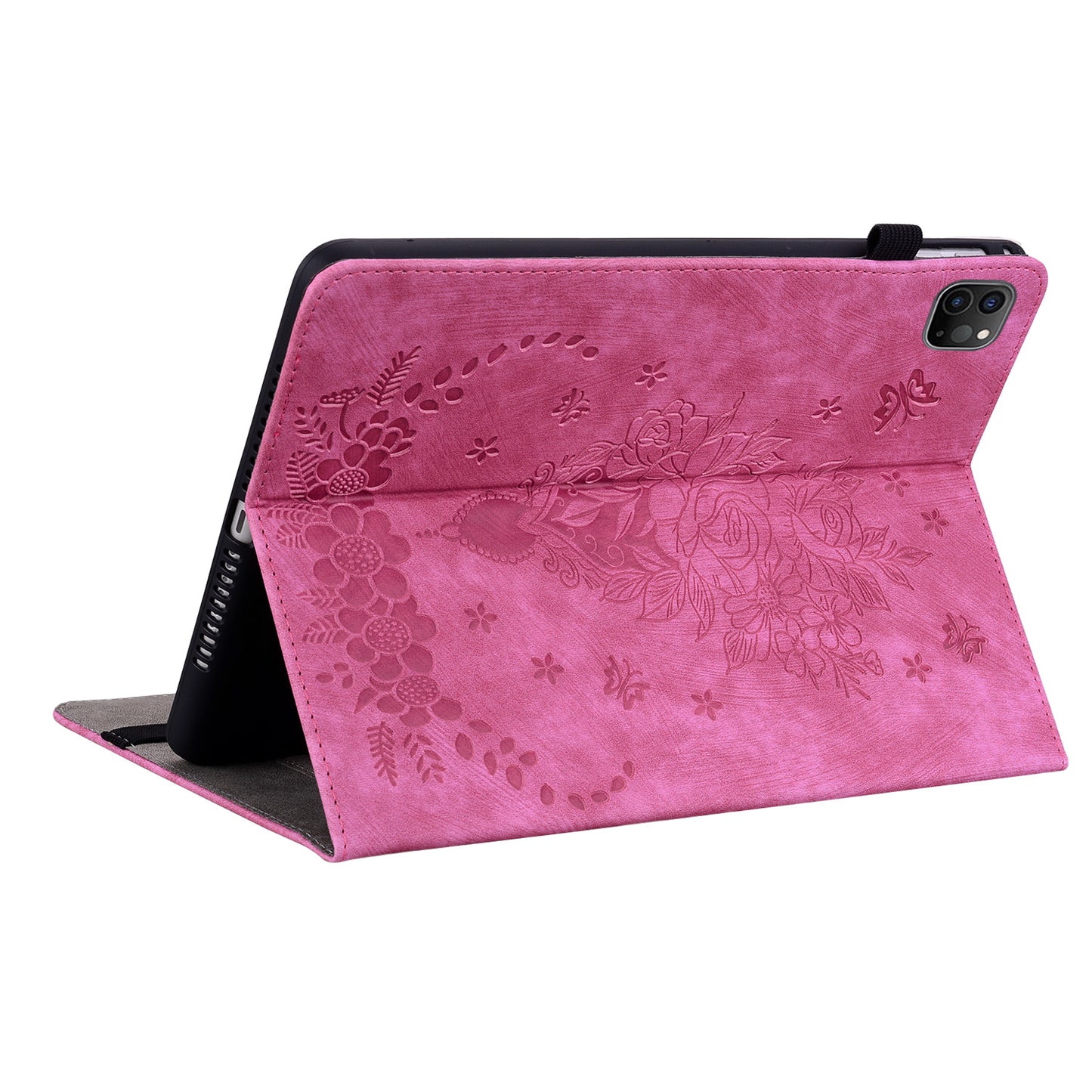 For iPad Pro 11-inch (2018) / (2020) / (2021) / (2022) / Air (2020) / Air (2022) Imprinted Leather Cover Auto Wake / Sleep Stand Case