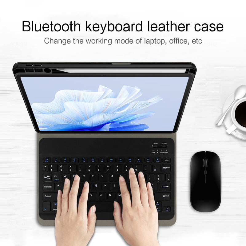 For Huawei MatePad Air 11.5 inch (2023) Tablet Case PU Leather Stand Cover with Detachable Wireless Keyboard / Pencil Holder