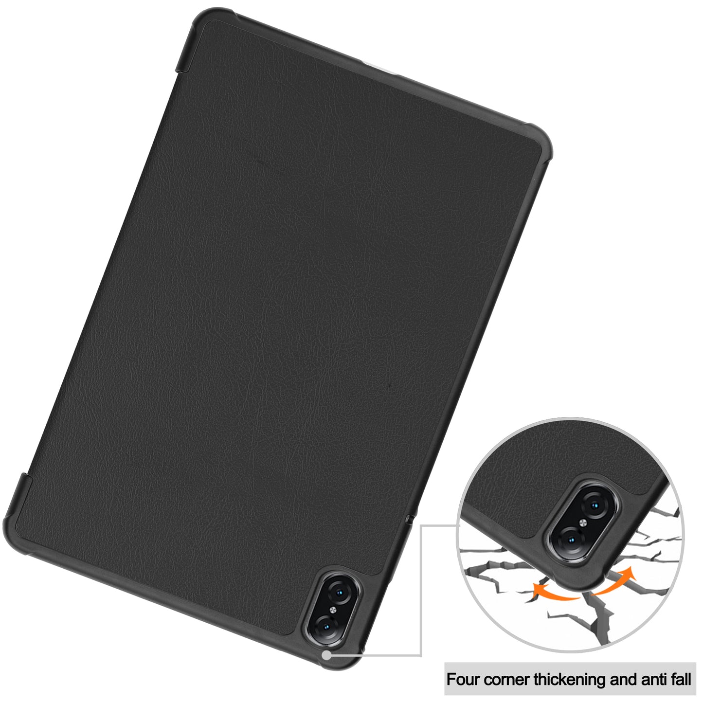 For Honor Pad V8 Tri-fold Stand Tablet Case PU Leather Full Protective Cover with Auto Sleep / Wake