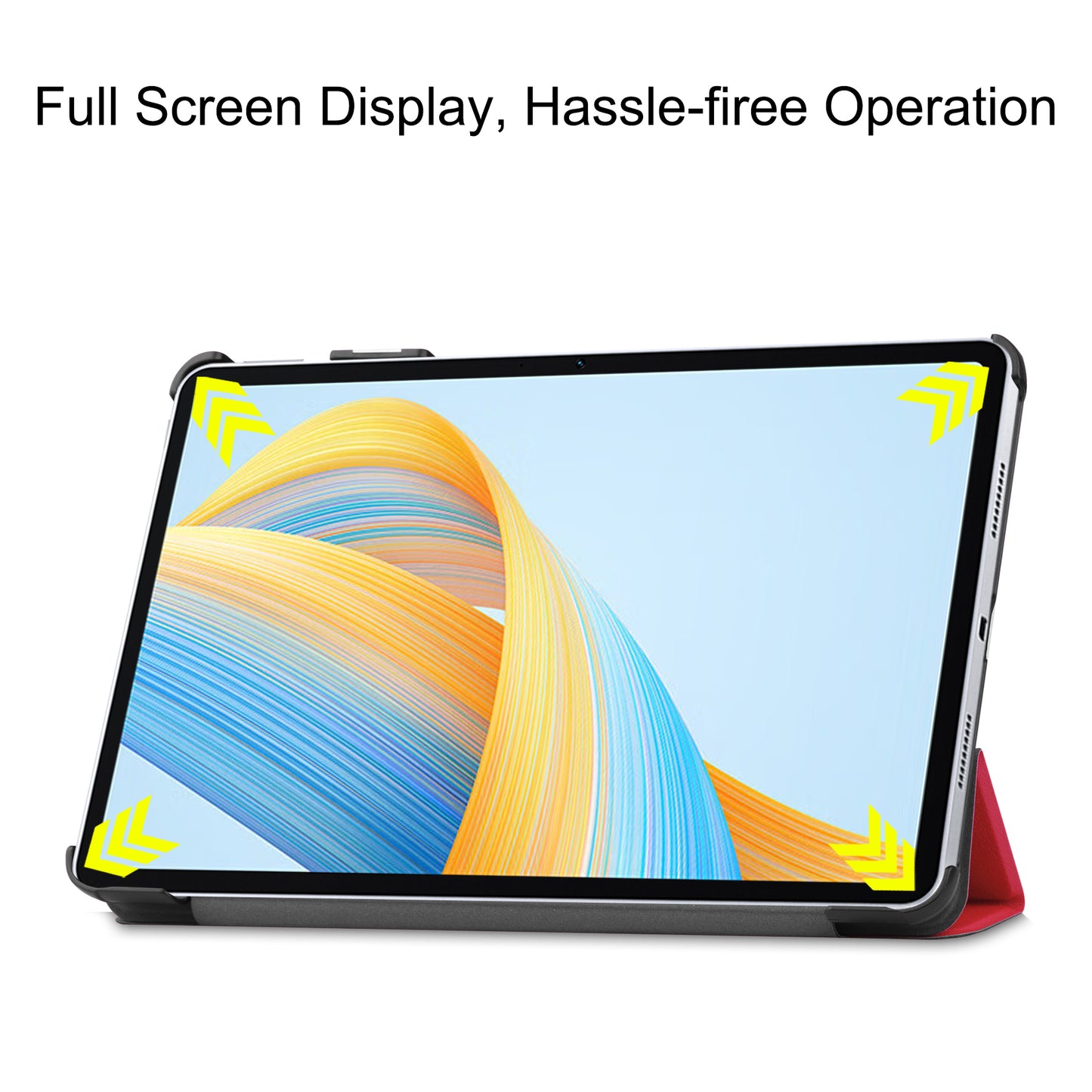 For Honor Pad V8 Tri-fold Stand Tablet Case PU Leather Full Protective Cover with Auto Sleep / Wake