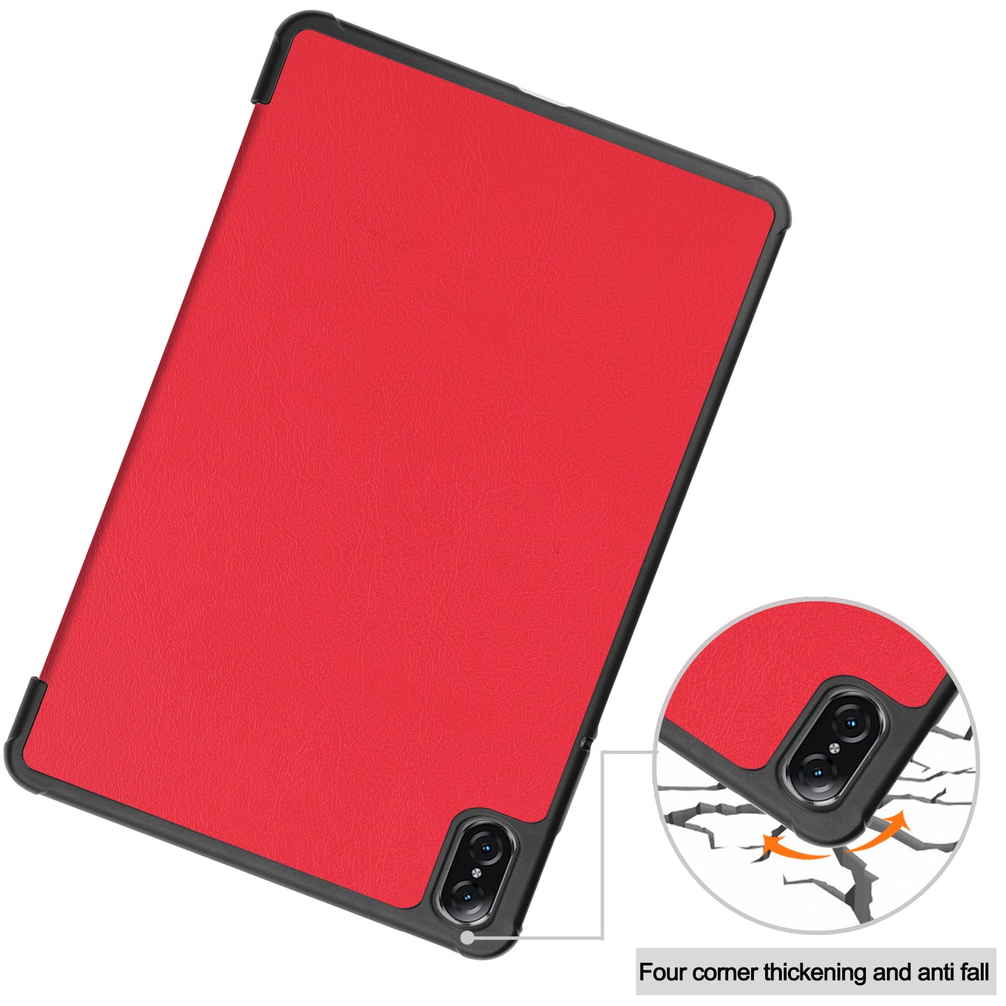 For Honor Pad V8 Tri-fold Stand Tablet Case PU Leather Full Protective Cover with Auto Sleep / Wake