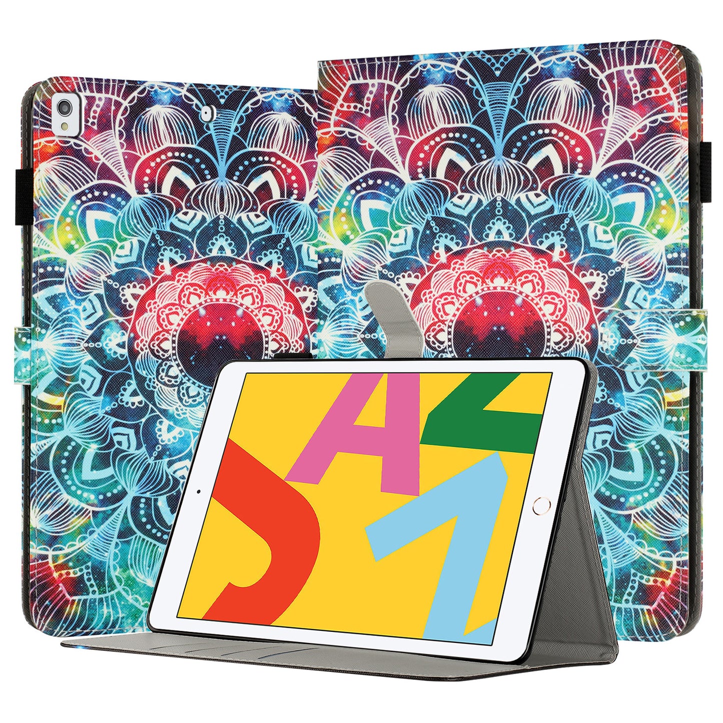 For iPad 10.2 (2021) / (2019) / (2020) PU Leather Flip Cover Pattern Printing Protective Tablet Wallet Case