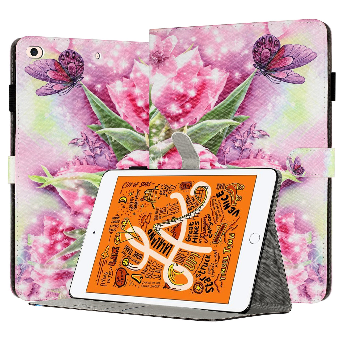 For iPad Mini / Mini 2 / mini 3 / mini 4 / mini (2019) 7.9 inch Pattern Printing Tablet Case Anti-Drop PU Leather Flip Cover