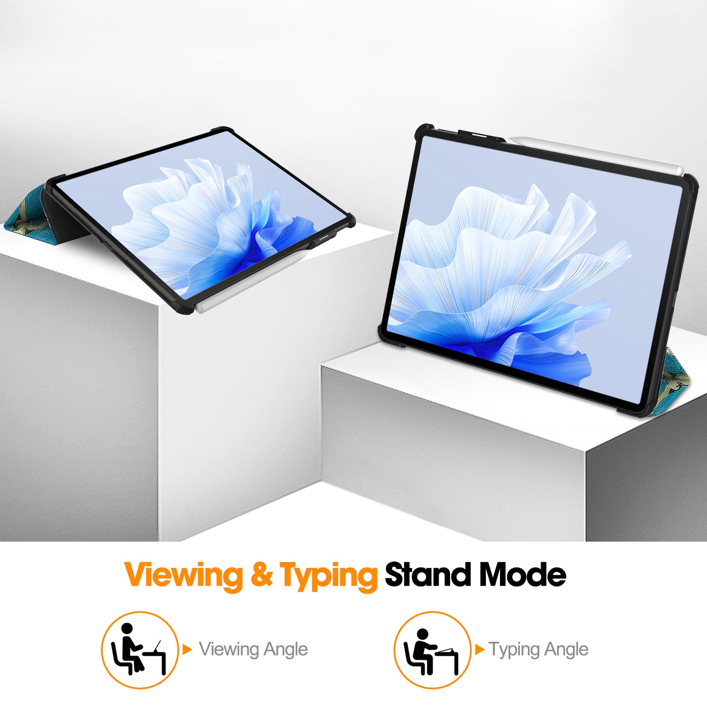 For Huawei MatePad Air 11.5 inch (2023) Auto Wake / Sleep Trifold Stand Tablet Case PU Leather Pattern Printed Cover