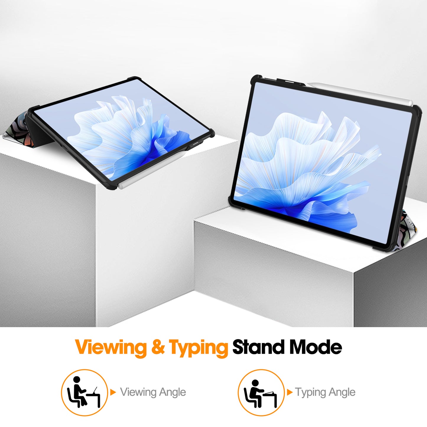 For Huawei MatePad Air 11.5 inch (2023) Auto Wake / Sleep Trifold Stand Tablet Case PU Leather Pattern Printed Cover