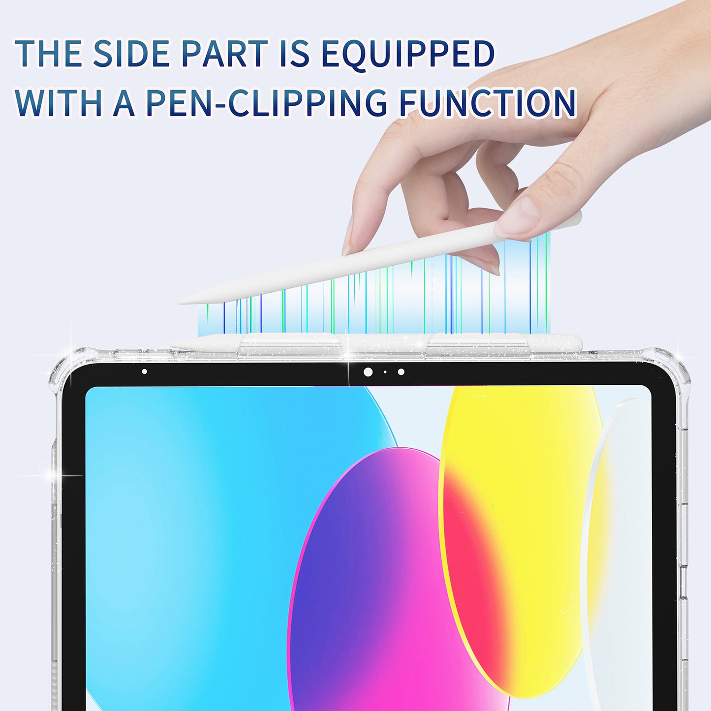 For iPad 10.2 (2021) / (2020) / (2019) Rotary Hand Strap Kickstand Tablet Case TPU+PC Tablet Cover with Shoulder Strap