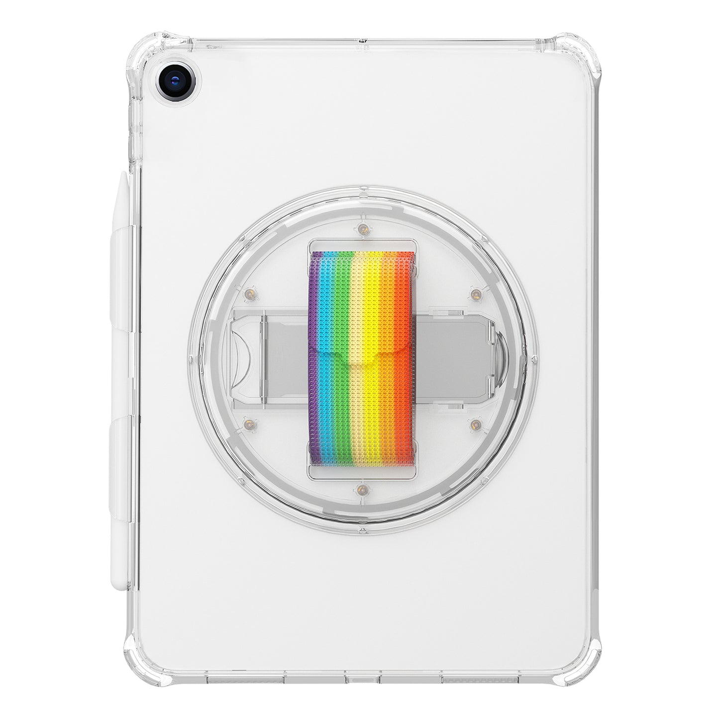 For iPad 10.2 (2021) / (2020) / (2019) Rotary Hand Strap Kickstand Tablet Case TPU+PC Tablet Cover with Shoulder Strap