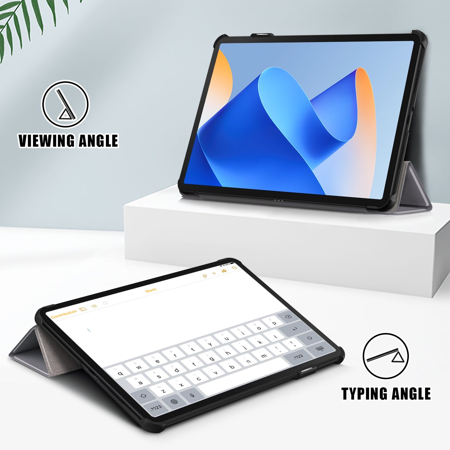 For Huawei MatePad 11 (2023) Tri-fold Stand Tablet Case PU Leather Tablet Cover with Auto Wake / Sleep