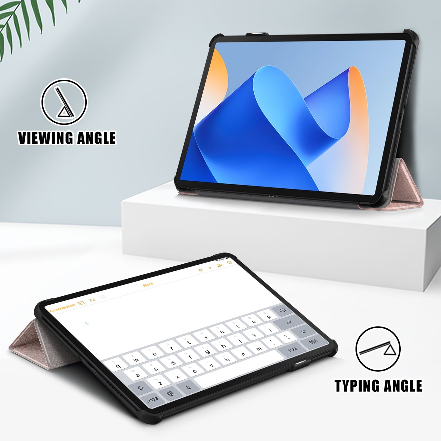 For Huawei MatePad 11 (2023) Tri-fold Stand Tablet Case PU Leather Tablet Cover with Auto Wake / Sleep