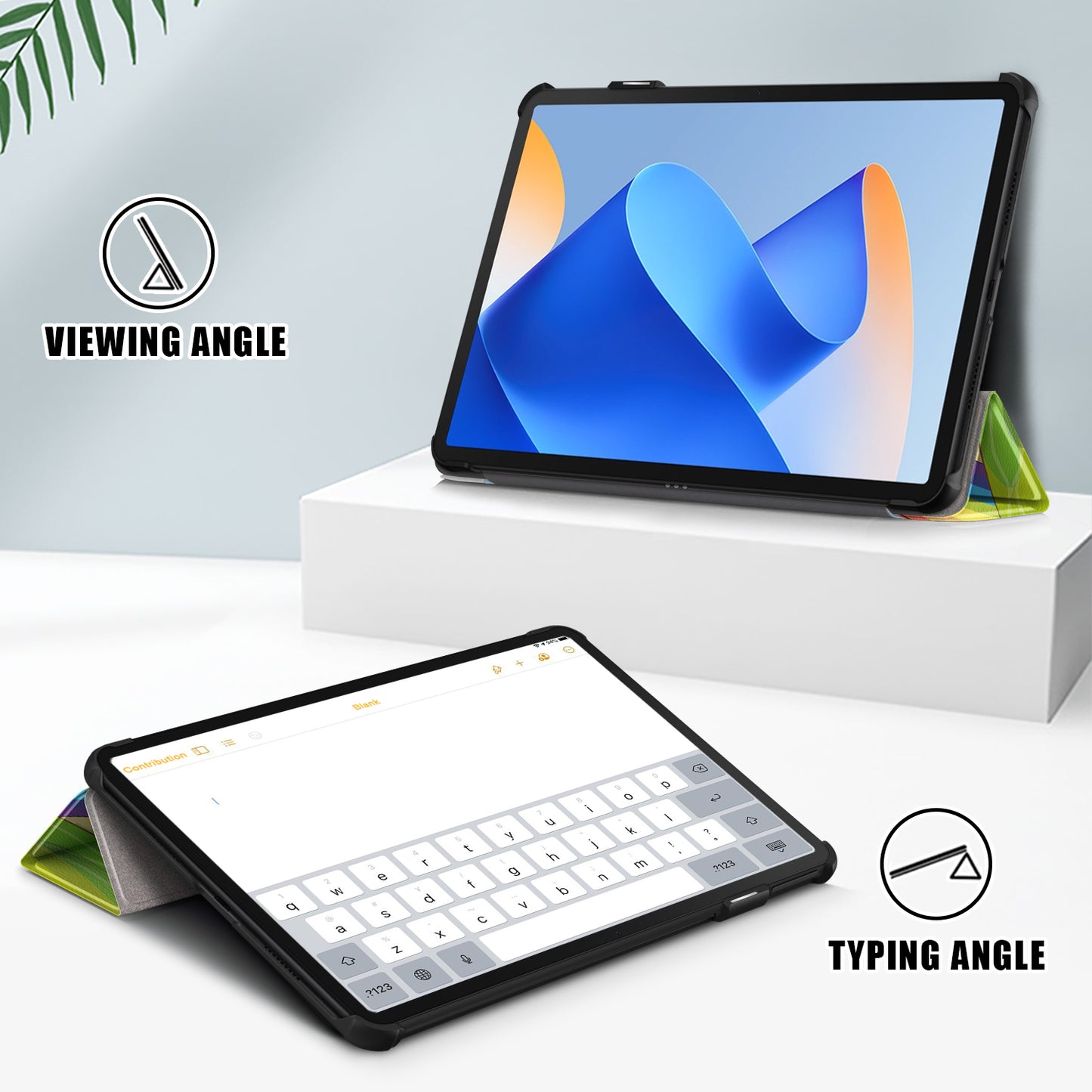 For Huawei MatePad 11 (2023) Tri-fold Stand Tablet Case Pattern Printing PU Leather Cover with Auto Wake / Sleep