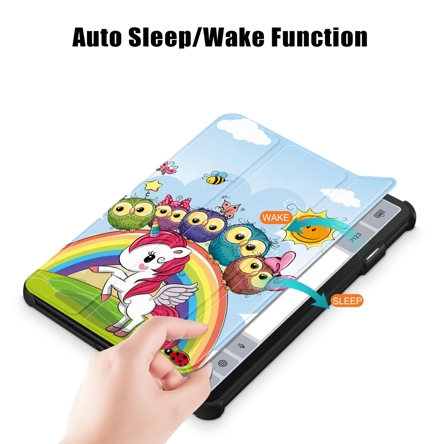 For Huawei MatePad 11 (2023) Tri-fold Stand Tablet Case Pattern Printing PU Leather Cover with Auto Wake / Sleep