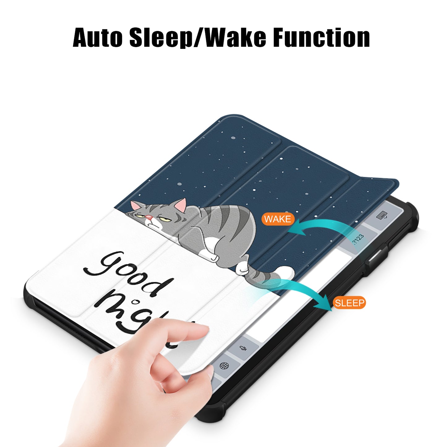 For Huawei MatePad 11 (2023) Tri-fold Stand Tablet Case Pattern Printing PU Leather Cover with Auto Wake / Sleep