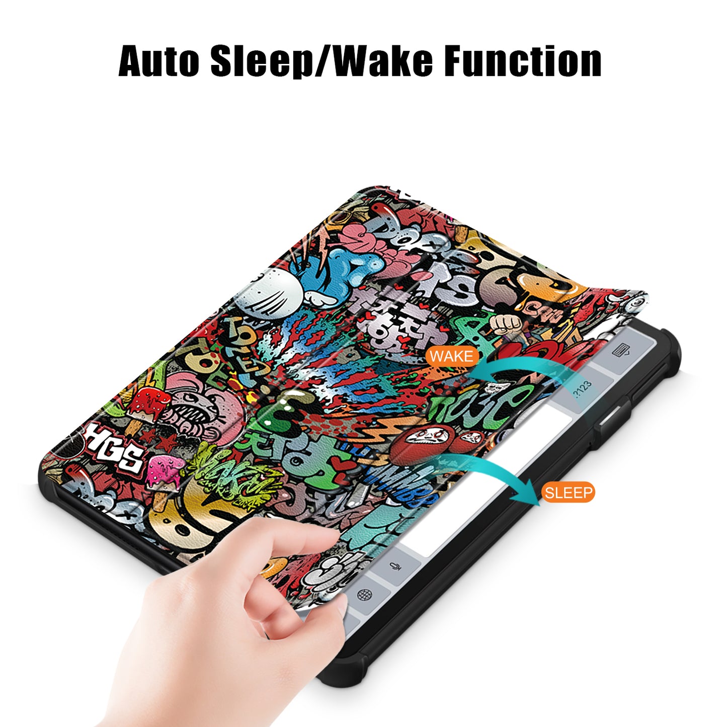 For Huawei MatePad 11 (2023) Tri-fold Stand Tablet Case Pattern Printing PU Leather Cover with Auto Wake / Sleep