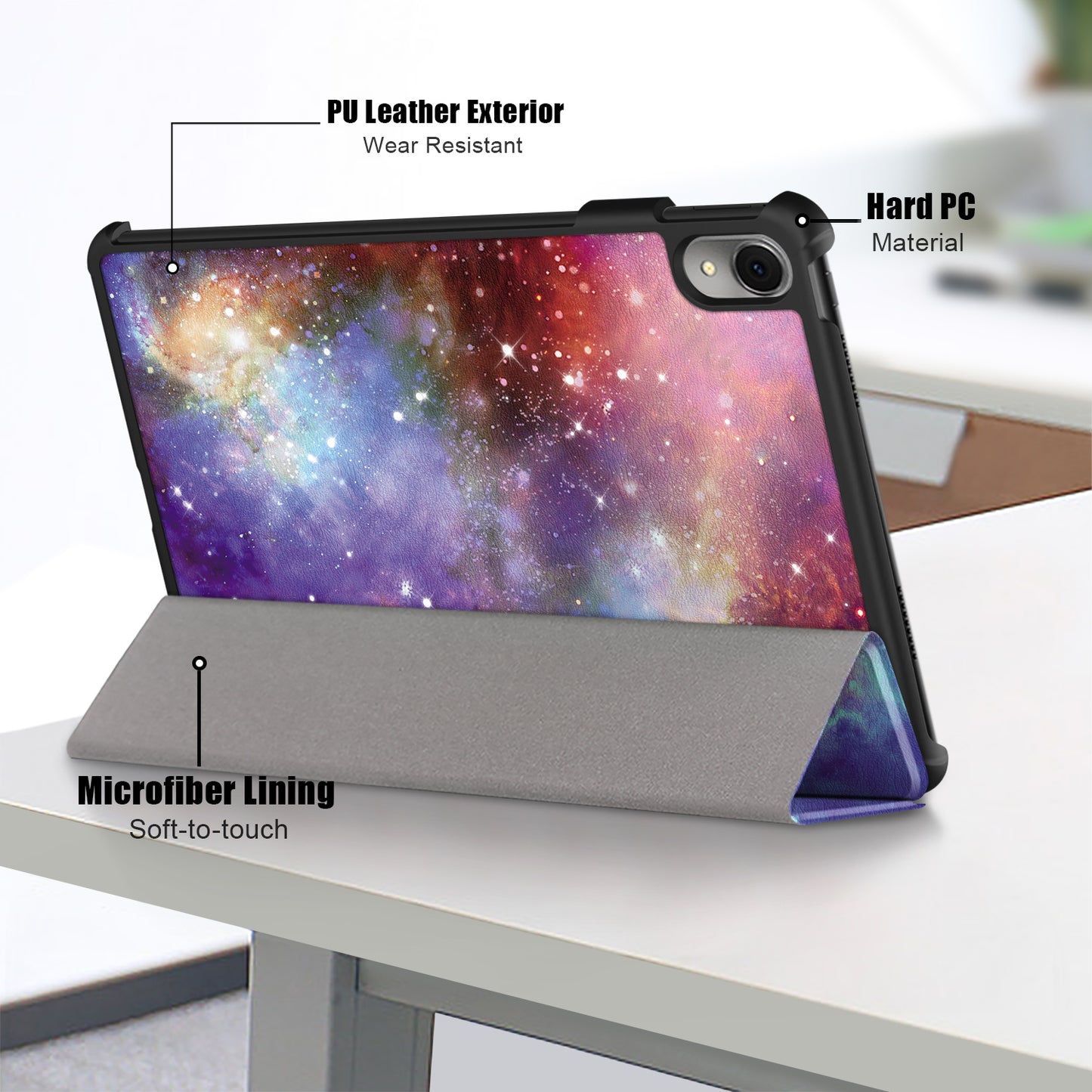 For Huawei MatePad 11 (2023) Tri-fold Stand Tablet Case Pattern Printing PU Leather Cover with Auto Wake / Sleep
