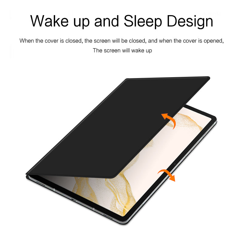 For Samsung Galaxy Tab S8 Magnetic Attachment Tablet Case PU Leather+PC Stand Cover with Auto Sleep / Wake