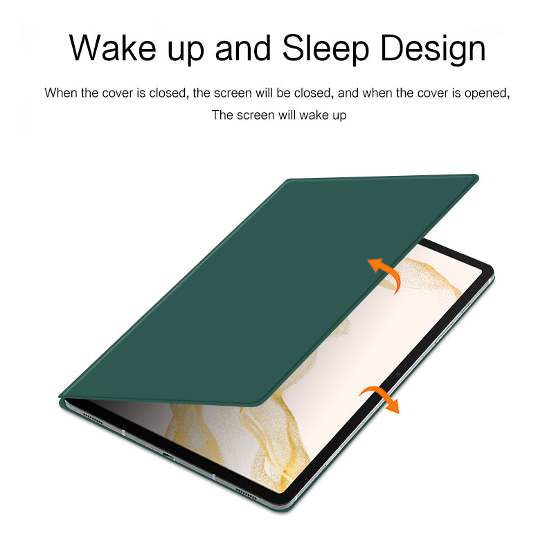 For Samsung Galaxy Tab S8 Magnetic Attachment Tablet Case PU Leather+PC Stand Cover with Auto Sleep / Wake