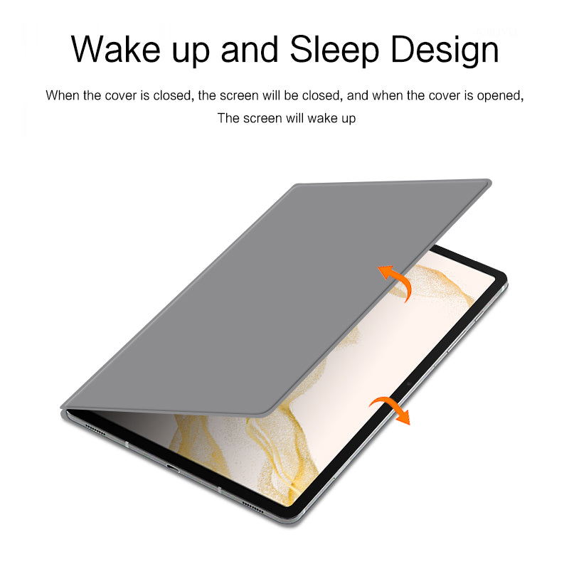 For Samsung Galaxy Tab S8 Magnetic Attachment Tablet Case PU Leather+PC Stand Cover with Auto Sleep / Wake