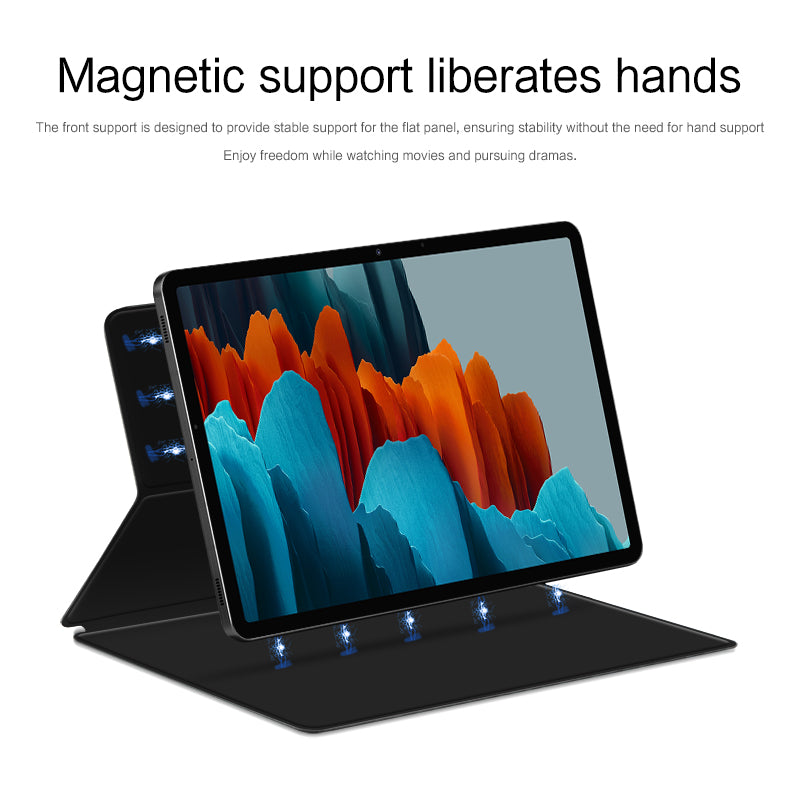 For Samsung Galaxy Tab S7 PU Leather Magnetic Tablet Case Stand Auto Sleep / Wake Cover