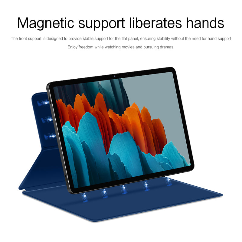 For Samsung Galaxy Tab S7 PU Leather Magnetic Tablet Case Stand Auto Sleep / Wake Cover
