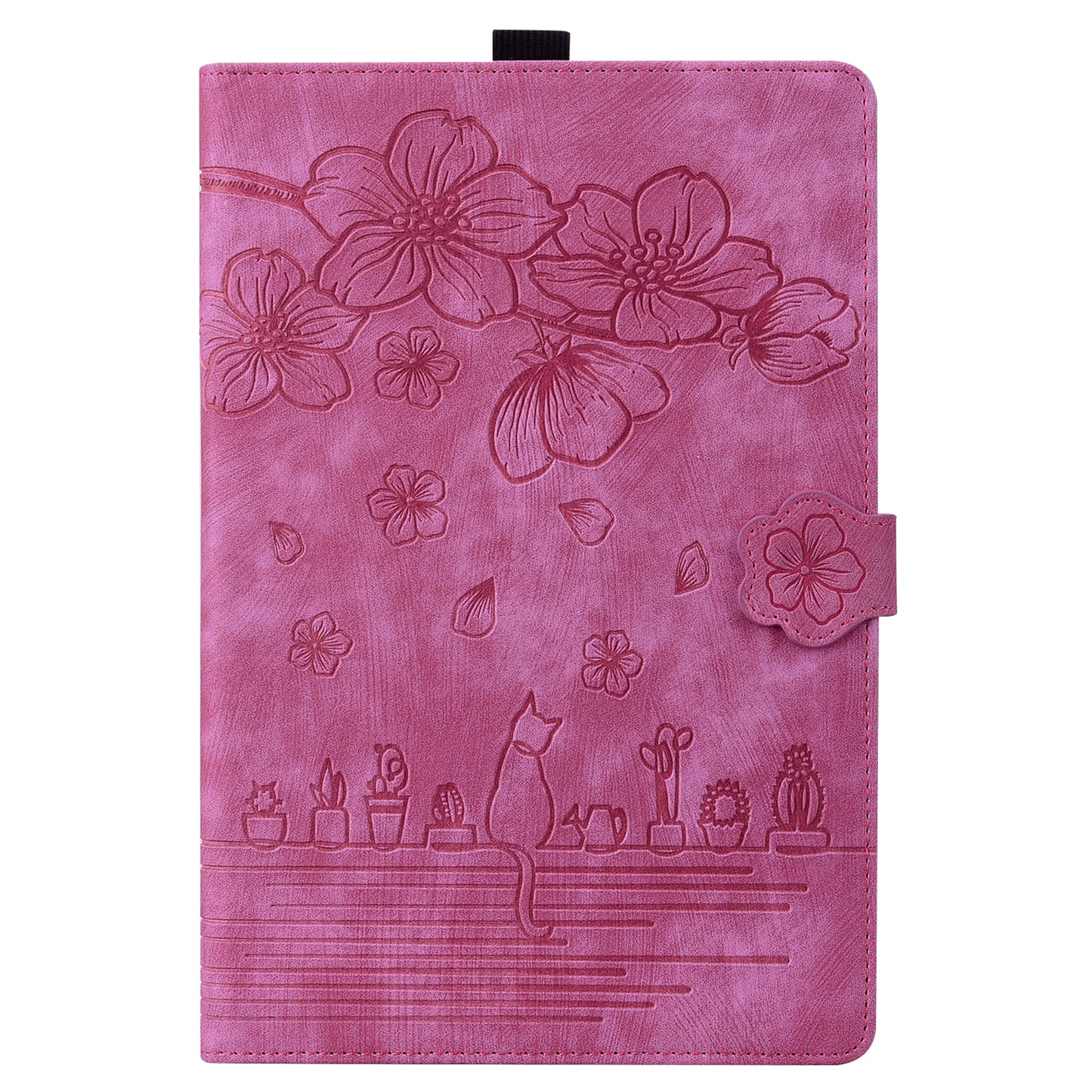For iPad 10.2 (2021) / (2019) / (2020) / iPad Air 10.5 inch (2019) / iPad Pro 10.5-inch (2017) Leather Cover Flower Cat Imprinted Tablet Case