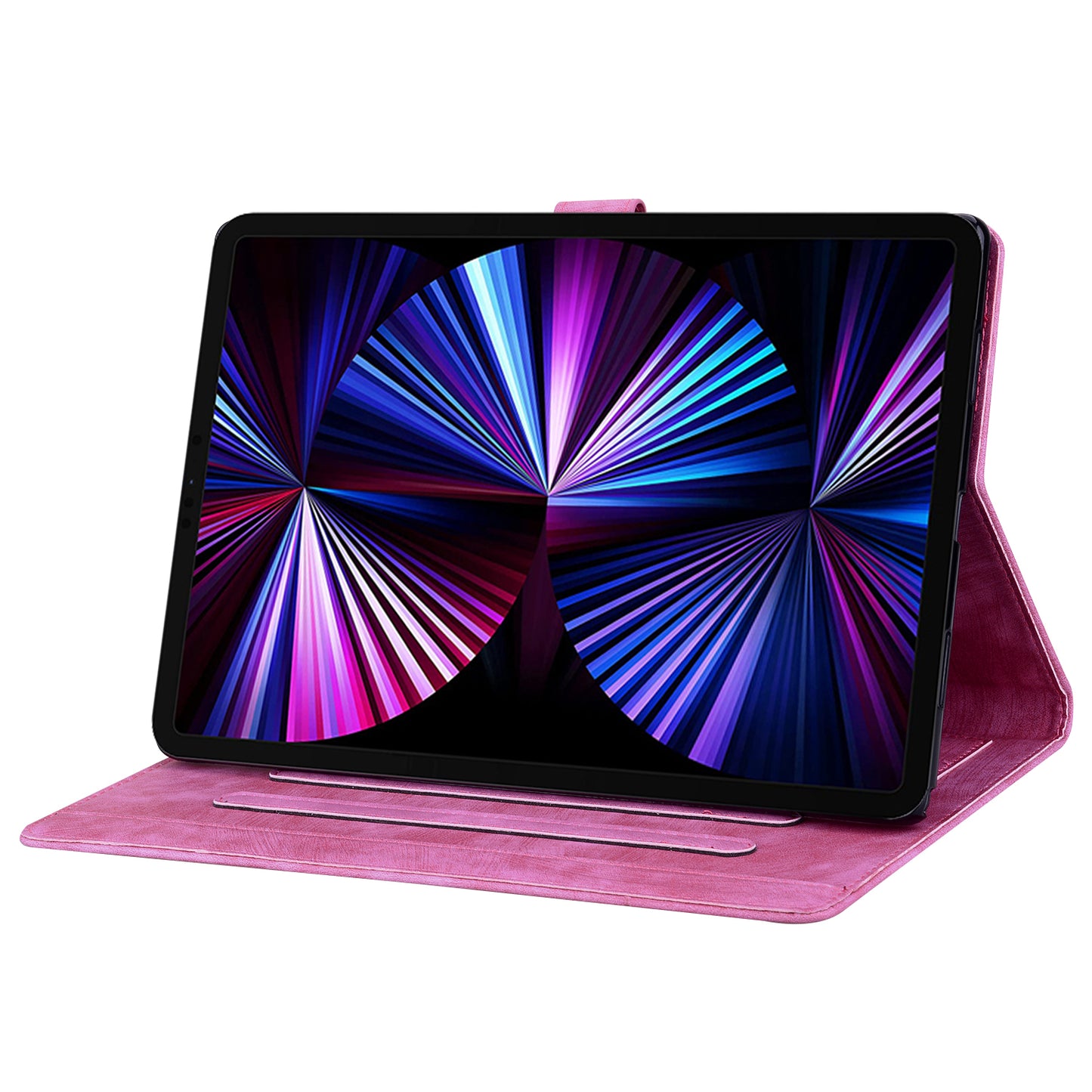 For iPad 10.2 (2021) / (2019) / (2020) / iPad Air 10.5 inch (2019) / iPad Pro 10.5-inch (2017) Leather Cover Flower Cat Imprinted Tablet Case