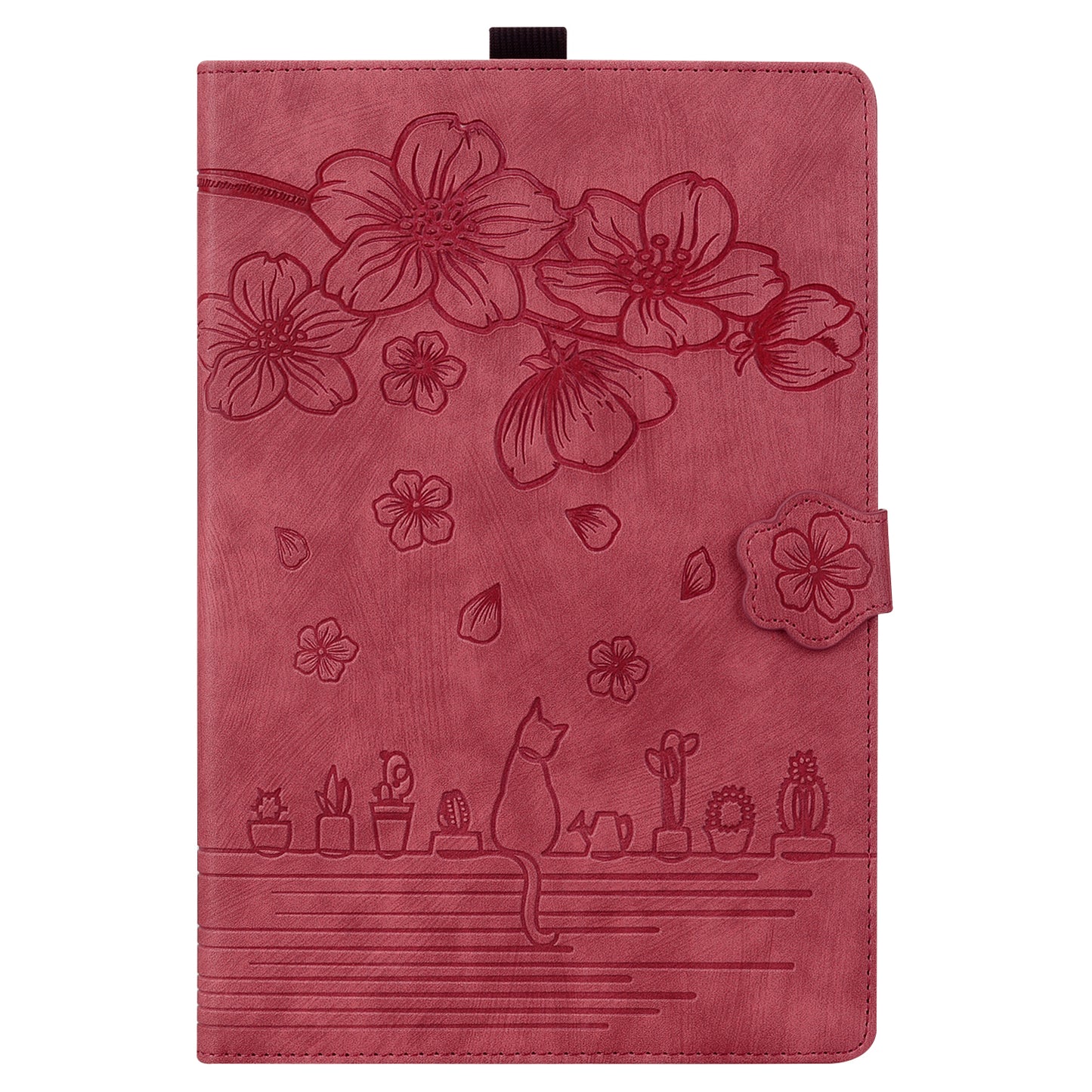 For iPad 10.2 (2021) / (2019) / (2020) / iPad Air 10.5 inch (2019) / iPad Pro 10.5-inch (2017) Leather Cover Flower Cat Imprinted Tablet Case
