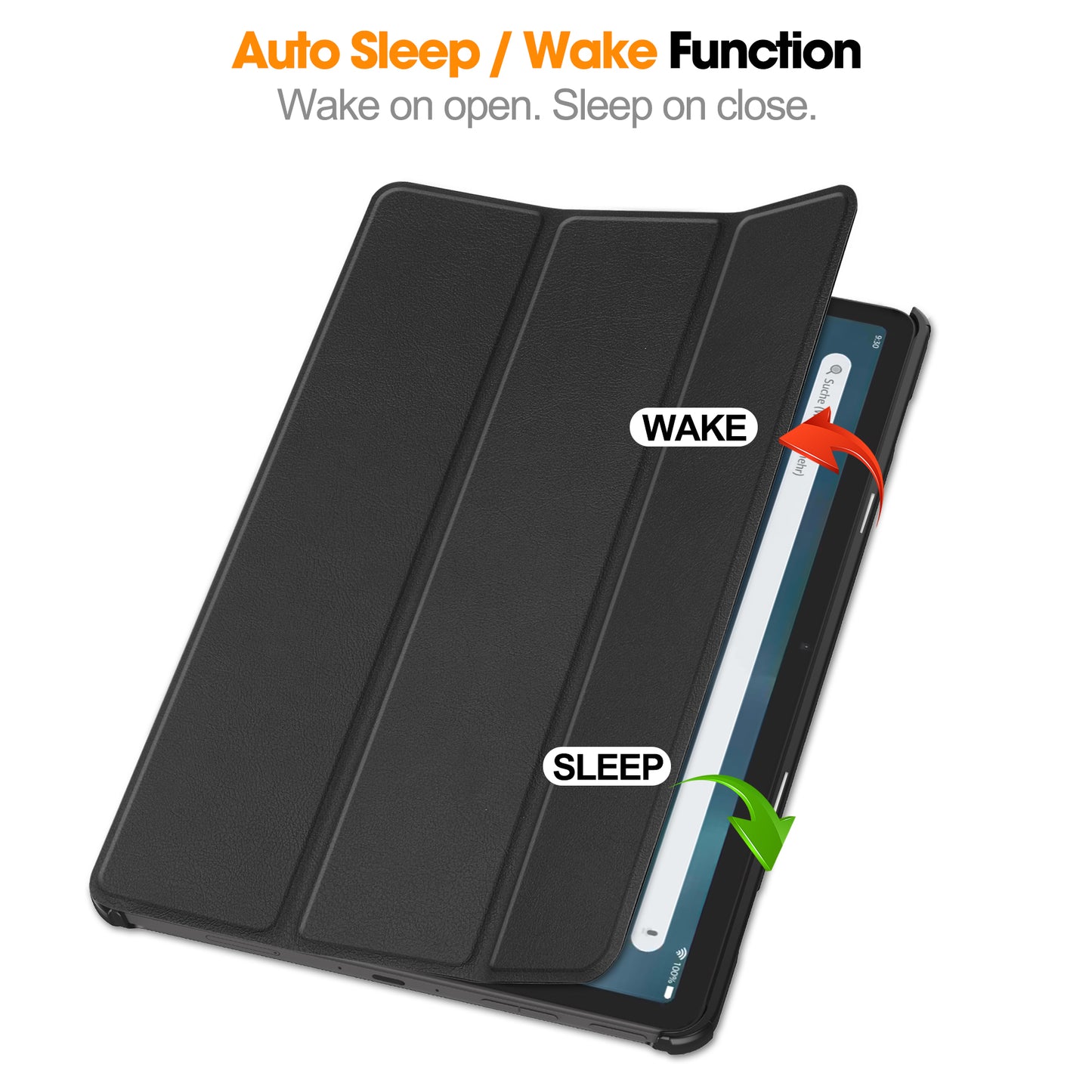 For Amazon Fire Max 11 PU Leather Tablet Case Tr-fold Stand Cover with Auto Sleep / Wake