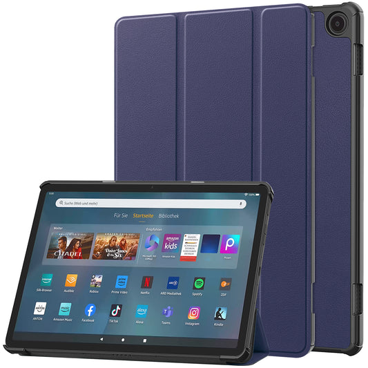 For Amazon Fire Max 11 PU Leather Tablet Case Tr-fold Stand Cover with Auto Sleep / Wake